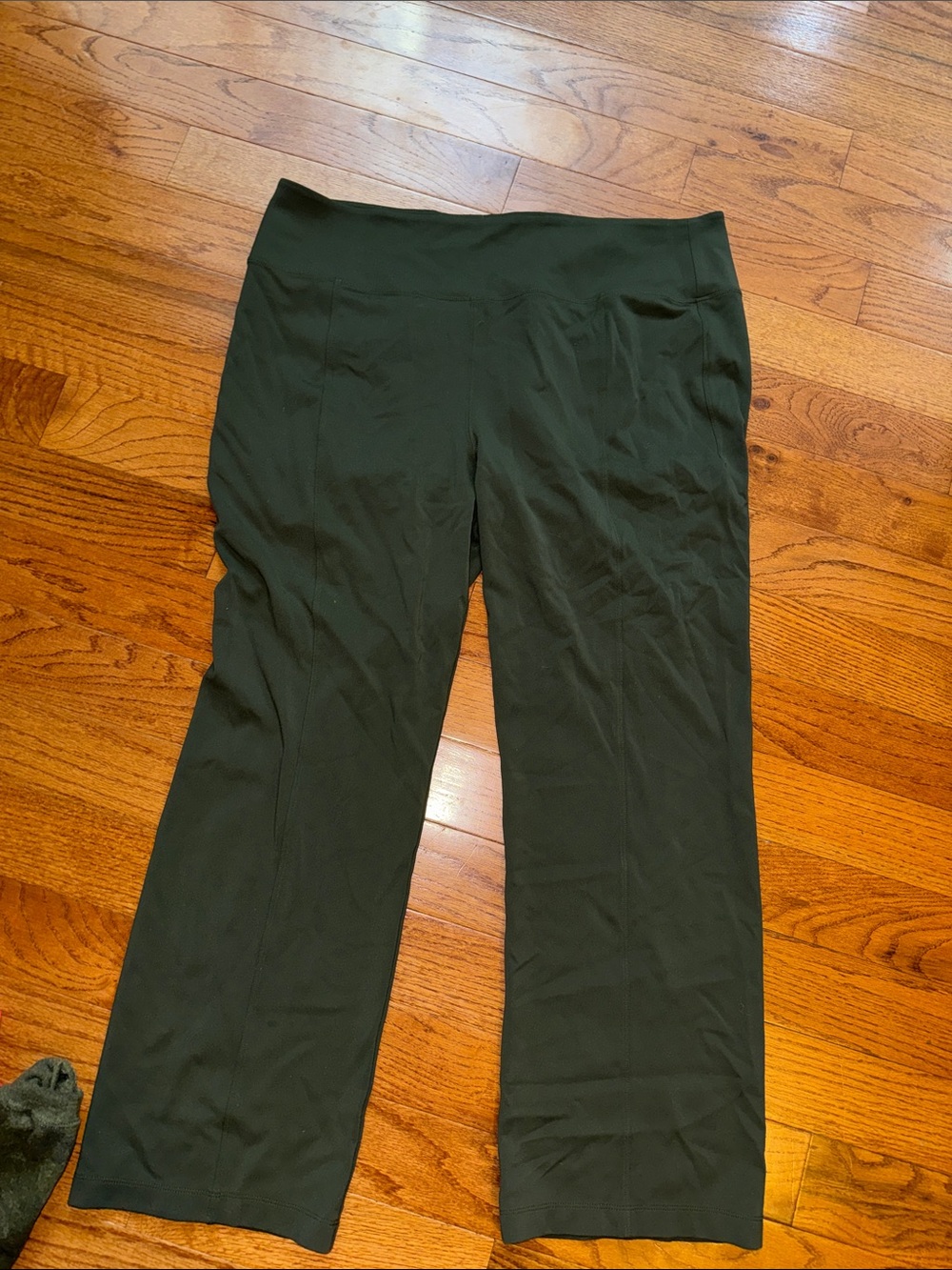 Athleta Dark Green Wide Leg Pull-On Pants